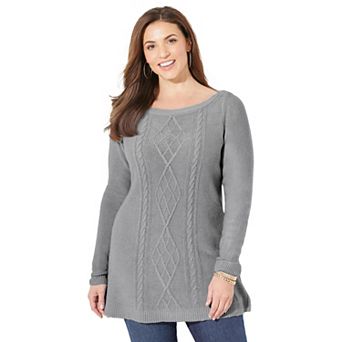 Catherines Women's Plus Size Cashmiracle Cable Sweater