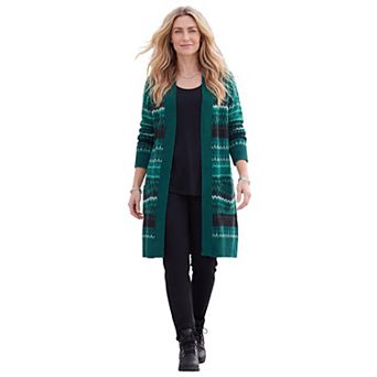 Catherines Women's Plus Size Classic Fair Isle Coatigan
