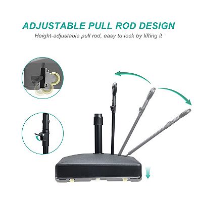 AOODOR Patio Umbrella Base Heavy Duty with Wheels and Pull Rod, Fillable Umbrella Base