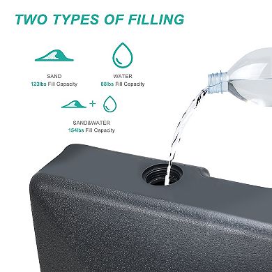 AOODOR Patio Umbrella Base Heavy Duty with Wheels and Pull Rod, Fillable Umbrella Base