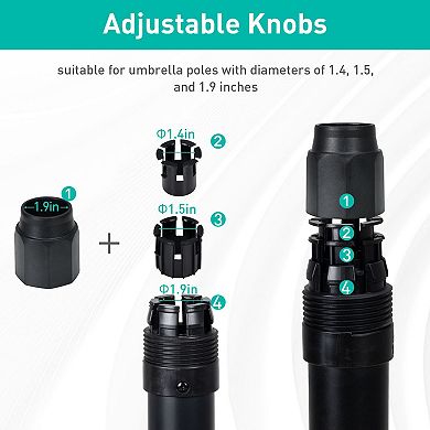 AOODOR Patio Umbrella Base With Wheels, Heavy Duty Fillable Market Umbrella Stand