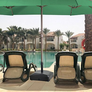 AOODOR Patio Umbrella Base With Wheels, Heavy Duty Fillable Market Umbrella Stand