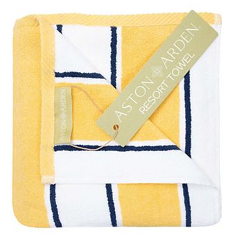 Aston & Arden Luxury Pinstripe Beach Towel, Soft Ring Spun Cotton, 35x70