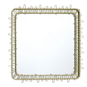 LuxenHome Gold Metal Frame 30.2 in Square Accent Wall Mirror