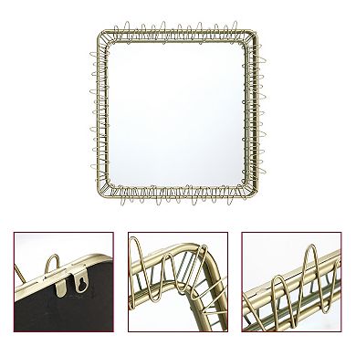 LuxenHome Gold Metal Frame 30.2-in Square Accent Wall Mirror