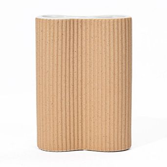 LuxenHome Light Brown Ceramic 7.7-inch Tall Vase