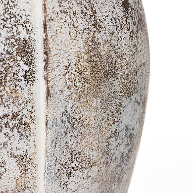 LuxenHome Modern Marble White 12.2-inch Tall Stoneware Table Vase