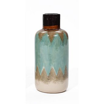 LuxenHome Ocean Ombre 12.2-inch Tall Stoneware Vase