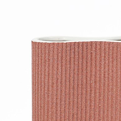 LuxenHome Brown Ceramic 9.65-inch Tall Vase