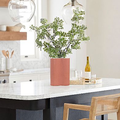 LuxenHome Brown Ceramic 9.65-inch Tall Vase