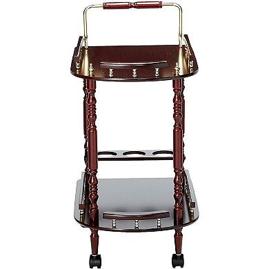 2 Tier Traditional Serving Cart, Brown