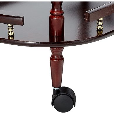 2 Tier Traditional Serving Cart, Brown