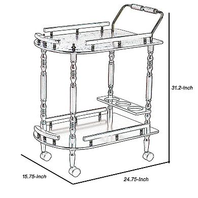 2 Tier Traditional Serving Cart, Brown
