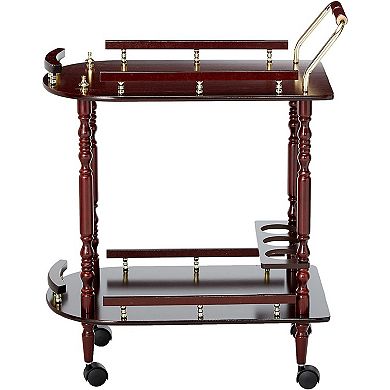 2 Tier Traditional Serving Cart, Brown