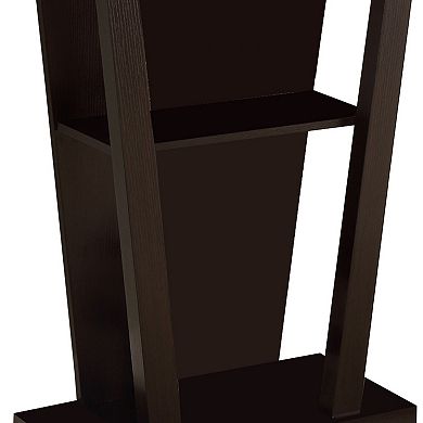 Angled Wooden Console Table With Storage Space, Brown