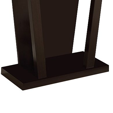 Angled Wooden Console Table With Storage Space, Brown