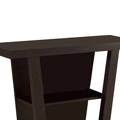 Angled Wooden Console Table With Storage Space, Brown