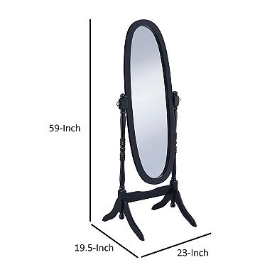 Aesthetically Charmed Oval Shaped Cheval Mirror, Black