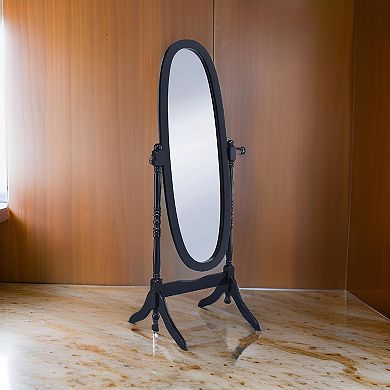 Aesthetically Charmed Oval Shaped Cheval Mirror, Black