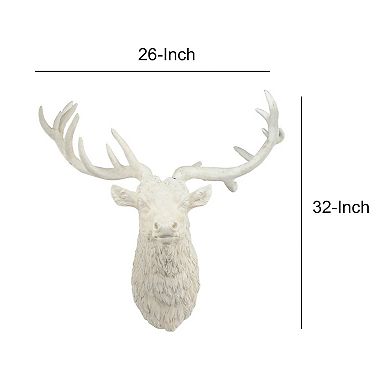 Magnesia Deer Head Wall Accent, White