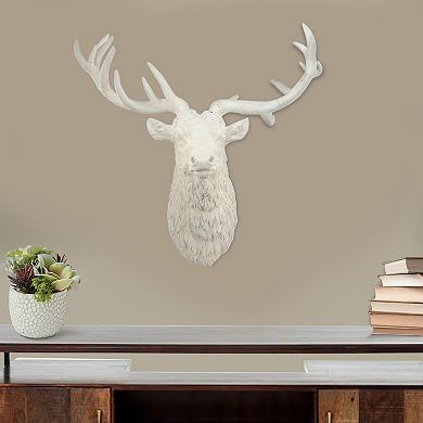 Magnesia Deer Head Wall Accent, White