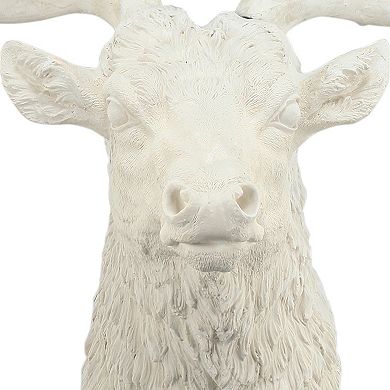 Magnesia Deer Head Wall Accent, White