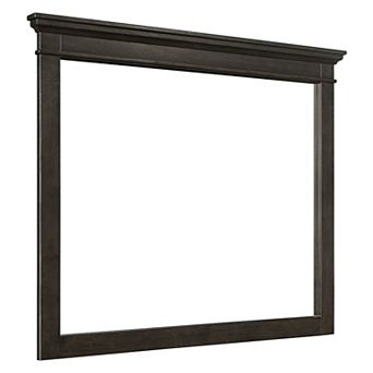 35 X 42 Inch Rectangular Wood Frame Dresser Mirror, Molded, Charcoal Gray
