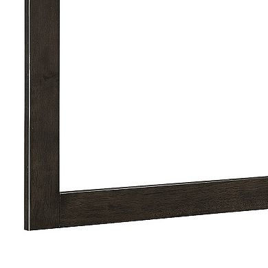 35 X 42 Inch Rectangular Wood Frame Dresser Mirror, Molded, Charcoal Gray