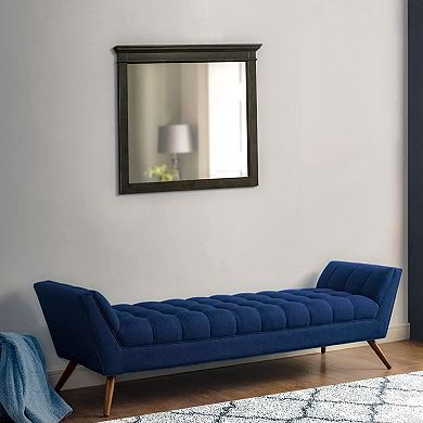 35 X 42 Inch Rectangular Wood Frame Dresser Mirror, Molded, Charcoal Gray