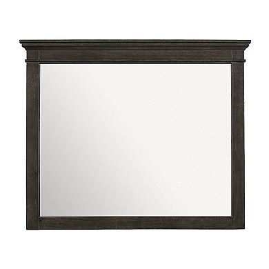 35 X 42 Inch Rectangular Wood Frame Dresser Mirror, Molded, Charcoal Gray