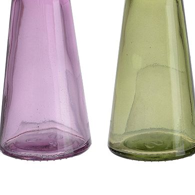 Glass Pillar Tealight Candle Holders, Set Of 4, Multicolor