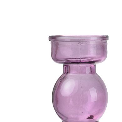 Glass Pillar Tealight Candle Holders, Set Of 4, Multicolor