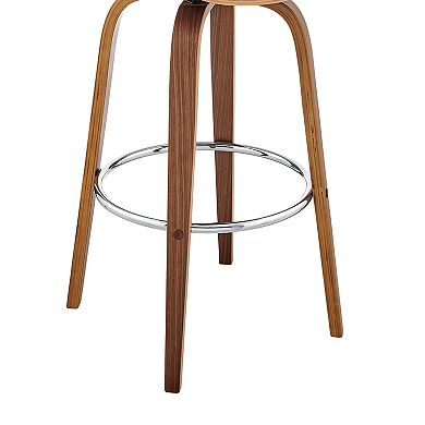 Swivel Bar Stool With Leatherette Bucket Seat, Gray