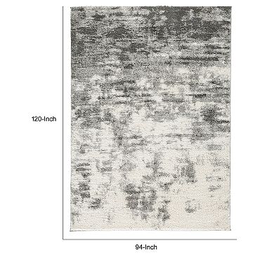 Pax 8 X 10 Modern Area Rug, Smoky Paint Design, Fabric, Large, Cream, Gray