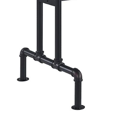 Ada 64 Inch Solid Wood Dining Table, Metal Frame, Rectangular, Brown