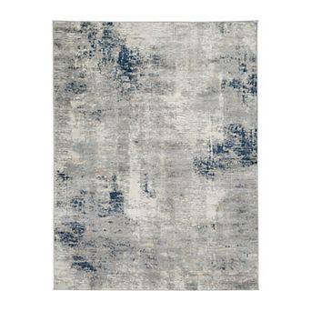 Vin 5 X 7 Vintage Floor Area Rug, 8mm, Medium, Washed Gray, Blue, Ivory