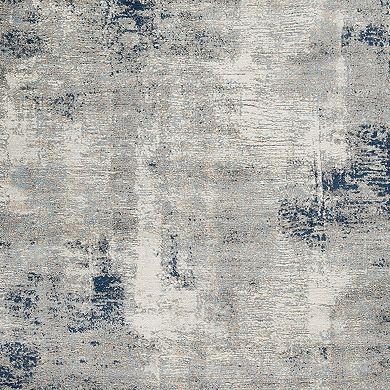 Vin 5 X 7 Vintage Floor Area Rug, 8mm, Medium, Washed Gray, Blue, Ivory