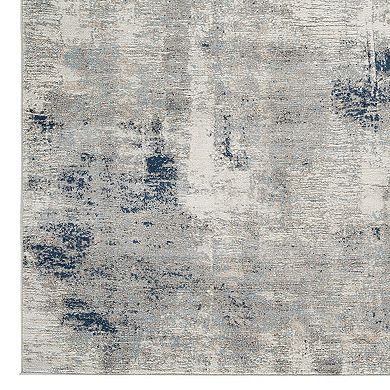 Vin 5 X 7 Vintage Floor Area Rug, 8mm, Medium, Washed Gray, Blue, Ivory