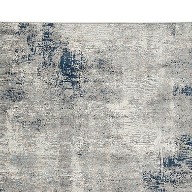 Vin 5 X 7 Vintage Floor Area Rug, 8mm, Medium, Washed Gray, Blue, Ivory