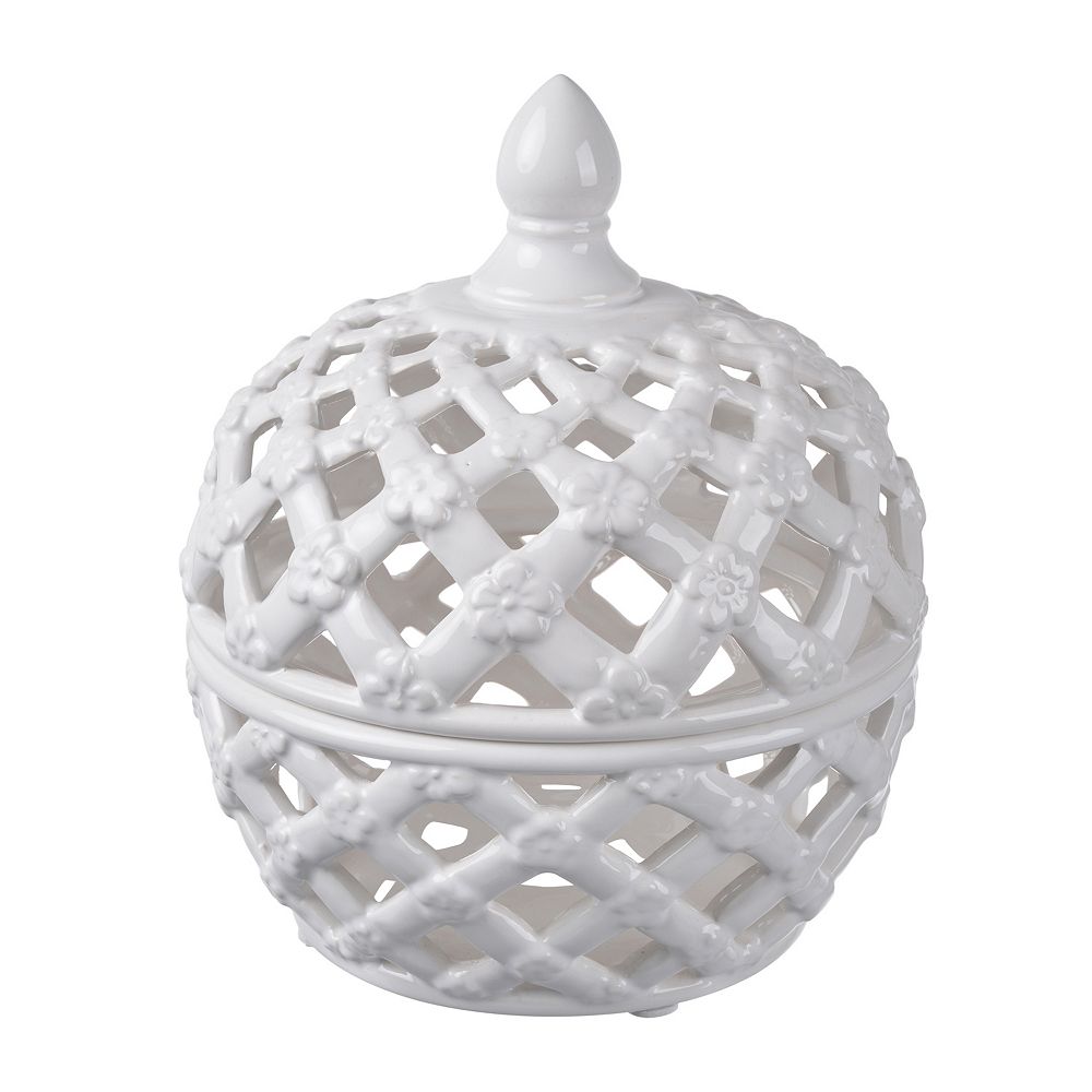 Ornament Polyresin White Jar main image 0