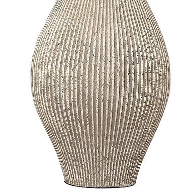 Drum Shade Table Lamp With Paper Composite Base, Beige