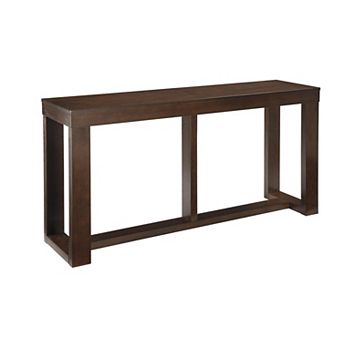 Rectangular Wooden Sofa Table With Sled Base, Espresso Brown