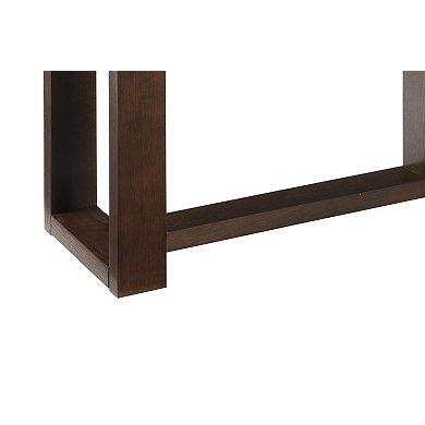 Rectangular Wooden Sofa Table With Sled Base, Espresso Brown