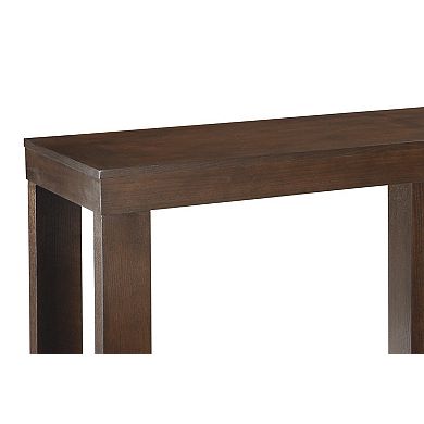 Rectangular Wooden Sofa Table With Sled Base, Espresso Brown