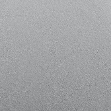 Faux Leather Adjustable Swivel Bar Stool, Walnut And Gray