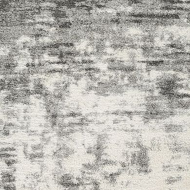 Pax 5 X 7 Modern Area Rug, Smoky Paint Design, Fabric, Medium, Cream, Gray