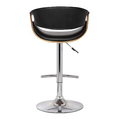 35 Inch Adjustable Swivel Barstool, Chrome Base, Bucket Seat