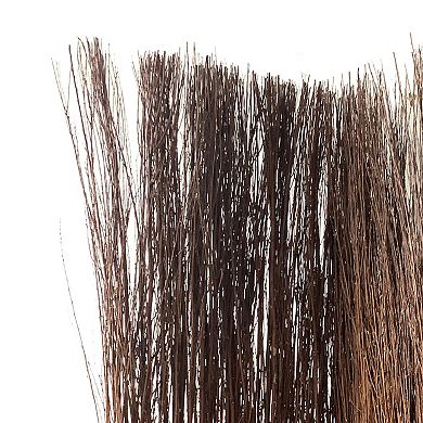 3 Panel Vertically Aligned Willow Branches Room Divider, Brown