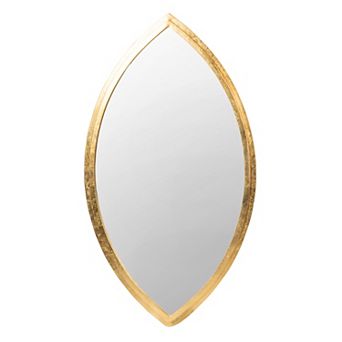 Oval Shape Metal Frame Wall Mirror, Gold