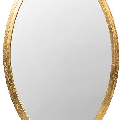 Oval Shape Metal Frame Wall Mirror, Gold